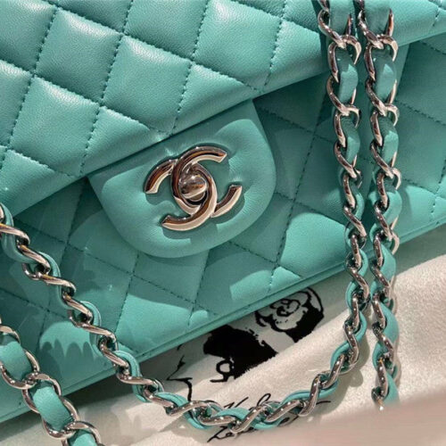 High Quality Luxury Chanel CF 25 Tiffany Green Flip Bag product detail