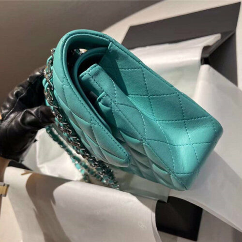 High Quality Luxury Chanel CF 25 Tiffany Green Flip Bag product detail