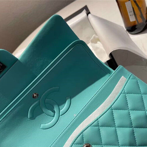 High Quality Luxury Chanel CF 25 Tiffany Green Flip Bag product detail