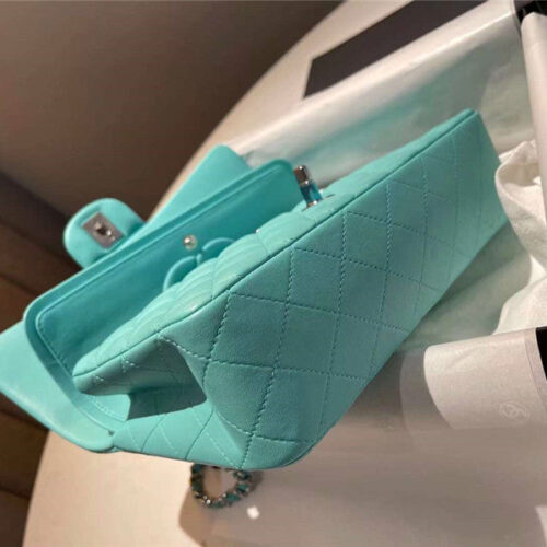 High Quality Luxury Chanel CF 25 Tiffany Green Flip Bag product detail