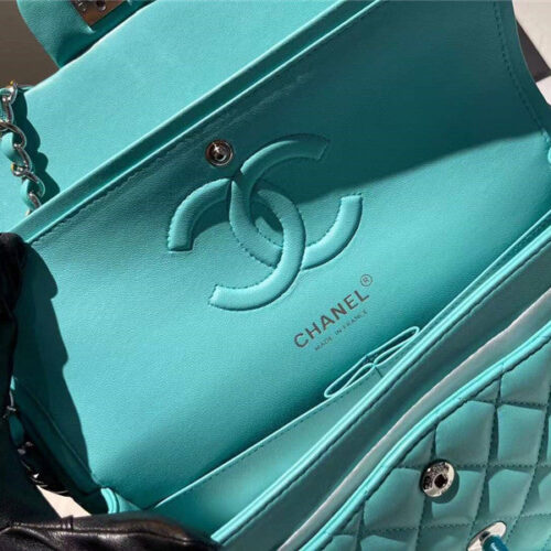 High Quality Luxury Chanel CF 25 Tiffany Green Flip Bag product detail