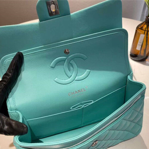 High Quality Luxury Chanel CF 25 Tiffany Green Flip Bag product detail