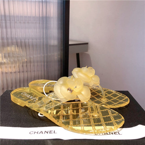 High Quality Luxury Chanel Flat Transparent Sandals