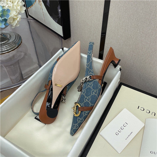 High Quality Luxury Gucci Horsebit Chain Low Heel Sandals product detail