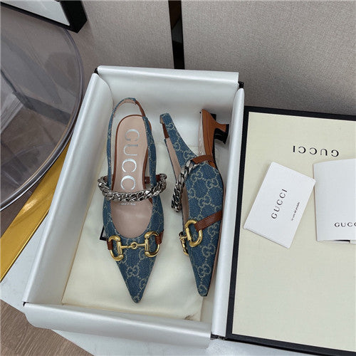 High Quality Luxury Gucci Horsebit Chain Low Heel Sandals product detail