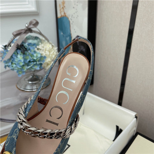 High Quality Luxury Gucci Horsebit Chain Low Heel Sandals product detail