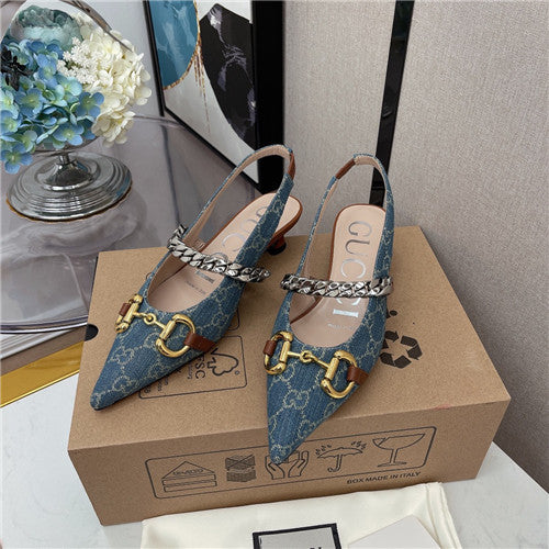 High Quality Luxury Gucci Horsebit Chain Low Heel Sandals alternate view