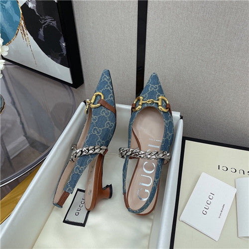 High Quality Luxury Gucci Horsebit Chain Low Heel Sandals product detail