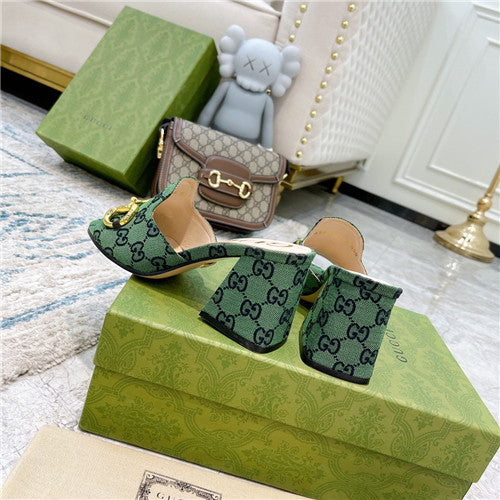 High Quality Luxury Gucci Horsebit Block Heel Sandals – Style 66387 product detail