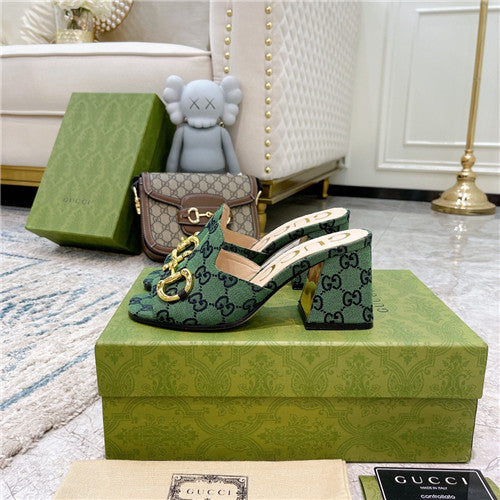 High Quality Luxury Gucci Horsebit Block Heel Sandals – Style 66387 product detail