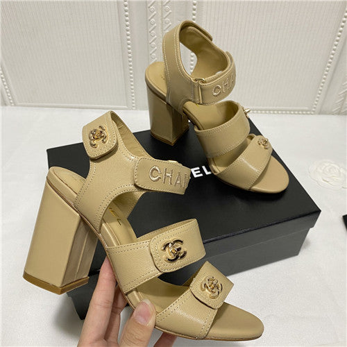 High Quality Luxury Chanel Block Heel Sandals – Style 45446