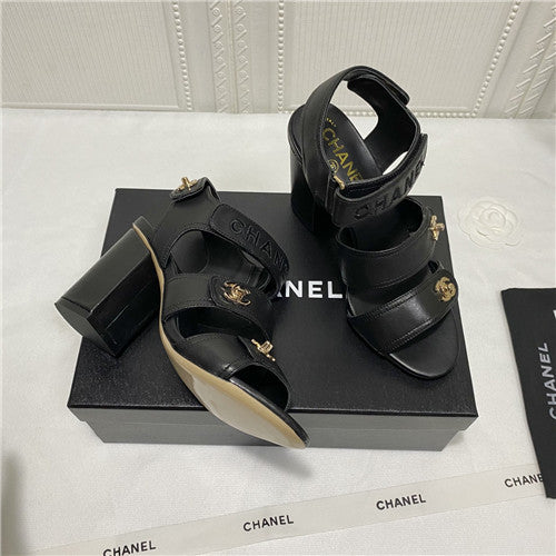 High Quality Luxury Chanel Block Heel Sandals