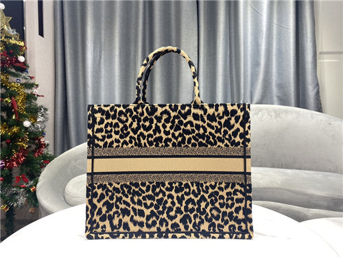 High Quality Luxury Dior Book Tote Bag Leopard alternate view