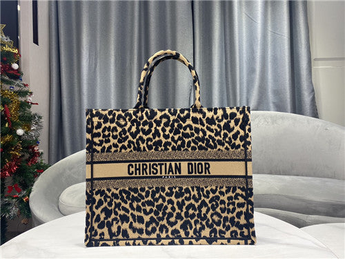High Quality Luxury Dior Book Tote Bag Leopard