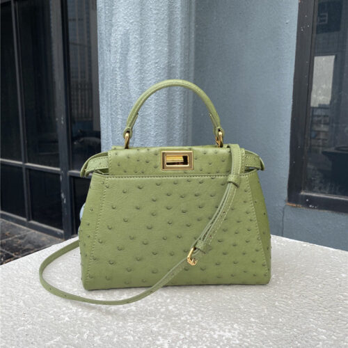 High Quality Luxury Fendi Ostrich Leather Peekaboo Bag – Style 32597 alternate view