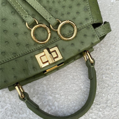 High Quality Luxury Fendi Ostrich Leather Peekaboo Bag – Style 32597 product detail