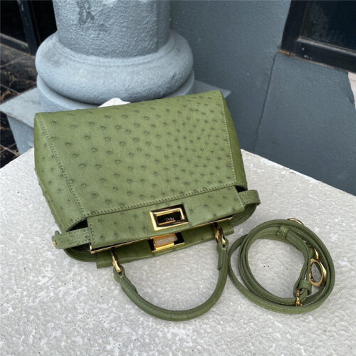 High Quality Luxury Fendi Ostrich Leather Peekaboo Bag – Style 32597 product detail