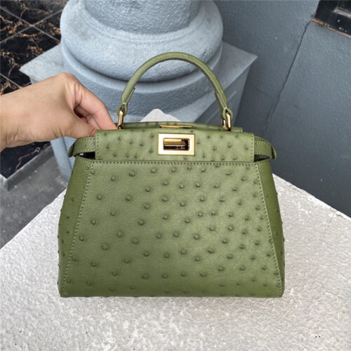 High Quality Luxury Fendi Ostrich Leather Peekaboo Bag – Style 32597 product detail