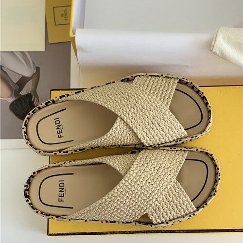 High Quality Luxury Fendi Woven Slippers Sandals product detail