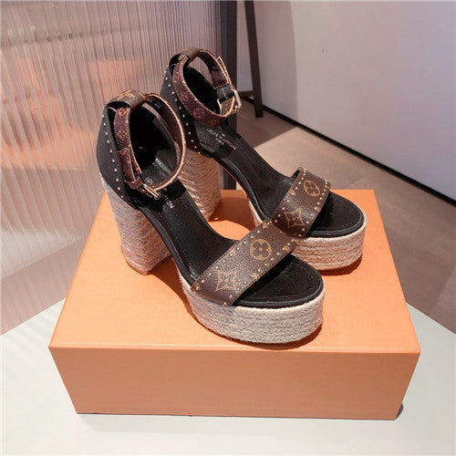 High Quality Luxury Louis Vuitton Block Heel Sandals – Style 58563