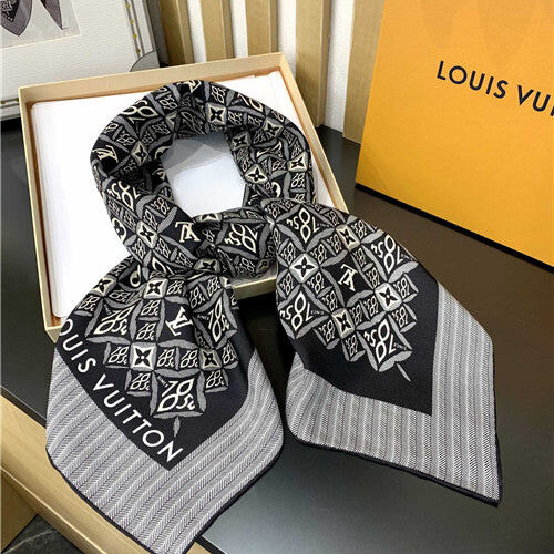 High Quality Luxury LV Silk Scarf Womens – Style 26724 alternate view