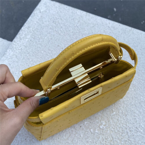 High Quality Luxury Fendi Ostrich Leather Peekaboo Bag – Style 32599 product detail