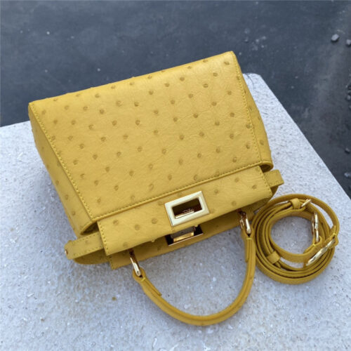 High Quality Luxury Fendi Ostrich Leather Peekaboo Bag – Style 32599 product detail