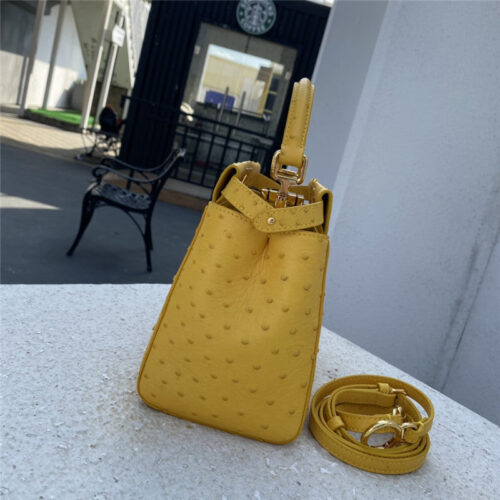 High Quality Luxury Fendi Ostrich Leather Peekaboo Bag – Style 32599 product detail