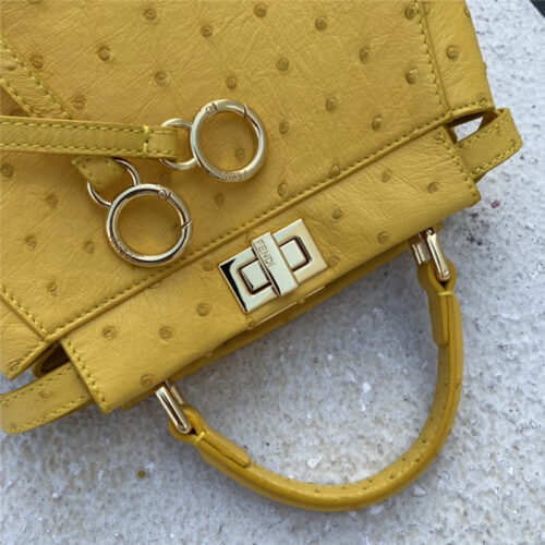 High Quality Luxury Fendi Ostrich Leather Peekaboo Bag – Style 32599 product detail