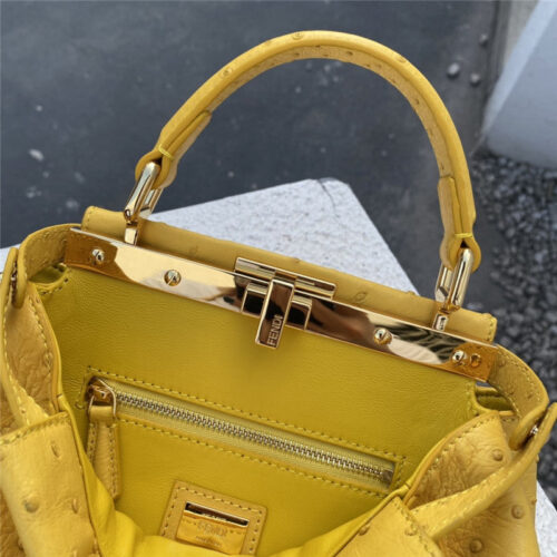 High Quality Luxury Fendi Ostrich Leather Peekaboo Bag – Style 32599 product detail