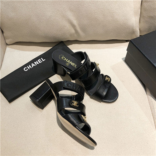 High Quality Luxury Chanel Turnlock Cc Block Heel Sandals – Style 59046 alternate view