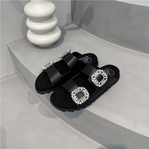 High Quality Luxury Roger Vivier Diamond Buckle Slippers – Style 06676 alternate view