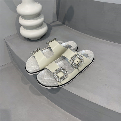 High Quality Luxury Roger Vivier Diamond Buckle Slippers alternate view