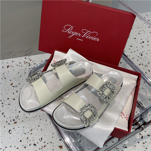 High Quality Luxury Roger Vivier Diamond Buckle Slippers