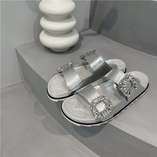 High Quality Luxury Roger Vivier Diamond Buckle Slippers – Style 68820