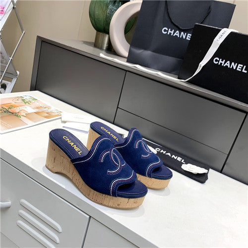 High Quality Luxury Chanel Platform Wedge Slippers – Style 17958