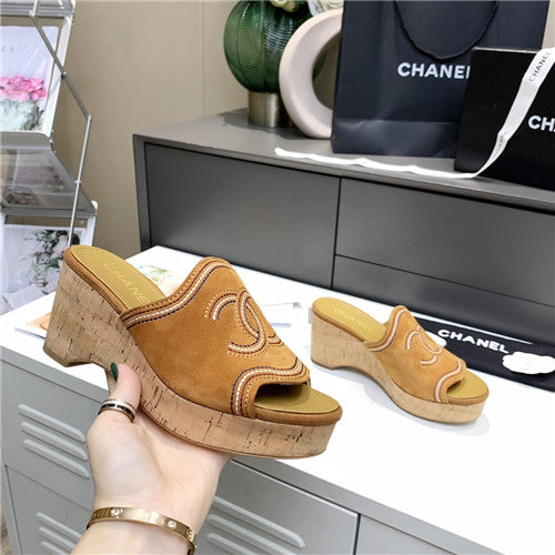 High Quality Luxury Chanel Platform Wedge Slippers alternate view
