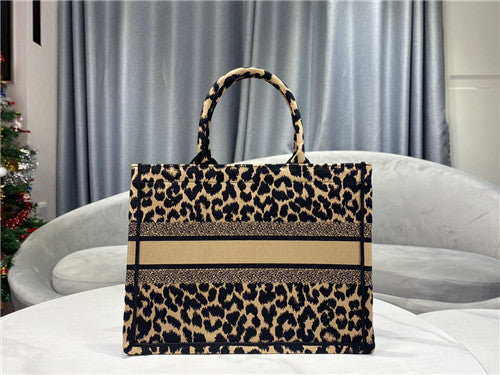 High Quality Luxury Dior Book Tote Bag Leopard Small alternate view