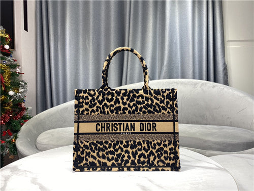 High Quality Luxury Dior Book Tote Bag Leopard Small