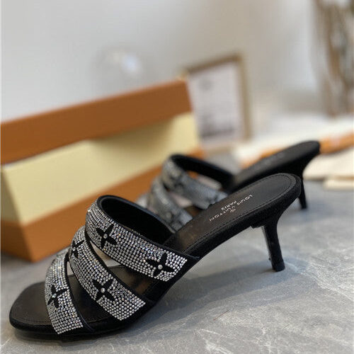 High Quality Luxury LV High Heel Slippers product detail
