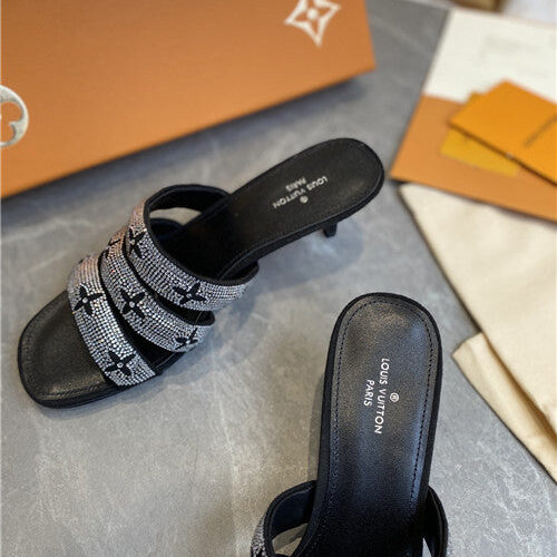 High Quality Luxury LV High Heel Slippers product detail