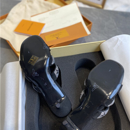 High Quality Luxury LV High Heel Slippers product detail