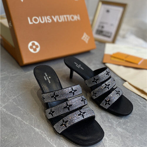 High Quality Luxury LV High Heel Slippers