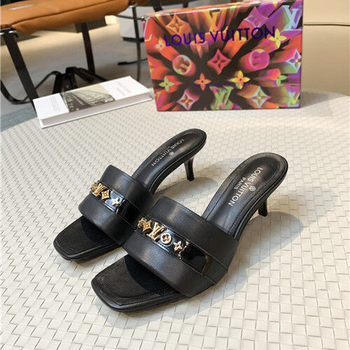 High Quality Luxury Louis Vuitton High Heel Slippers
