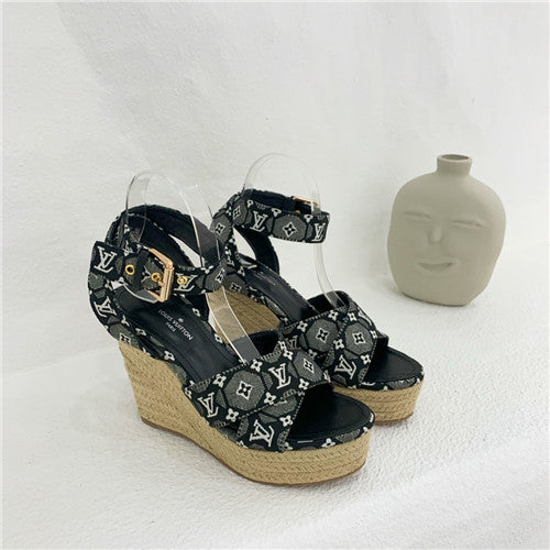 High Quality Luxury Louis Vuitton Starboard Wedge Sandals