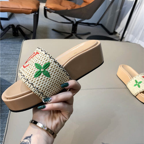 High Quality Luxury LV Jumbo Platform Mule Slippers product detail
