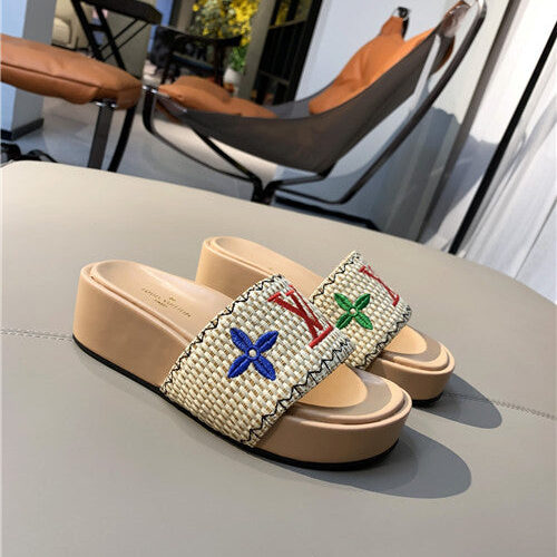 High Quality Luxury LV Jumbo Platform Mule Slippers
