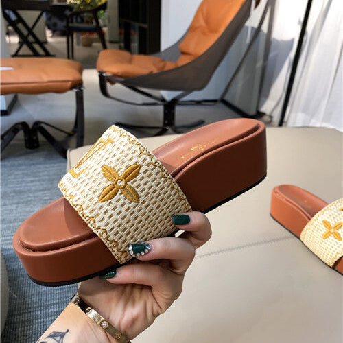 High Quality Luxury LV Jumbo Platform Mule Slippers – Style 90243 product detail