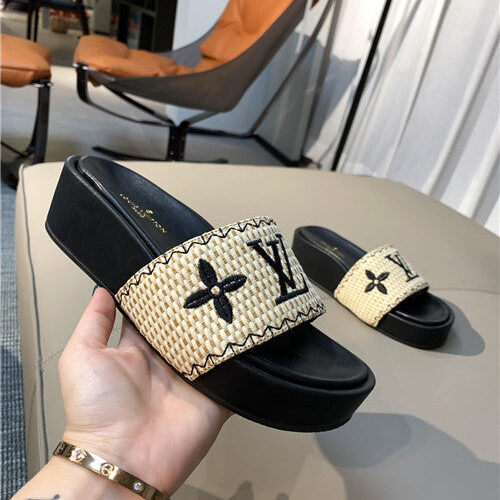 High Quality Luxury LV Jumbo Platform Mule Slippers – Style 21315 product detail