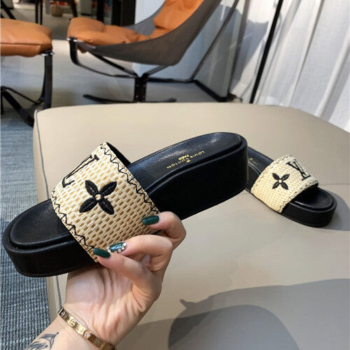 High Quality Luxury LV Jumbo Platform Mule Slippers – Style 21315 product detail
